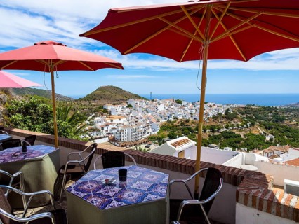 View of white houses in Frigiliana