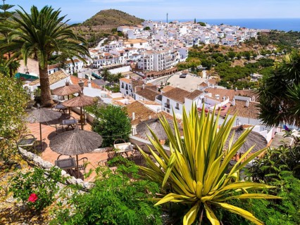 View of white houses in Frigiliana