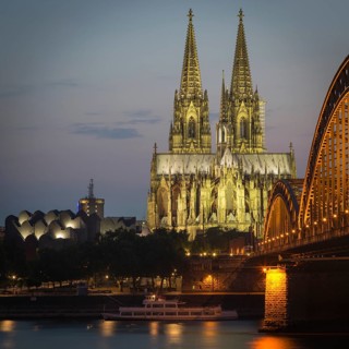 Cologne cathedral at dusk