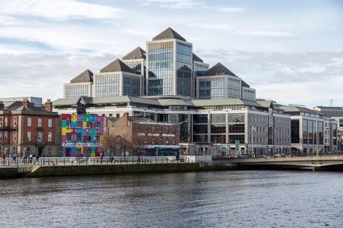 George's Quay Plaza on the Liffey bank