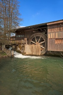 Old sawmill with water wheel
