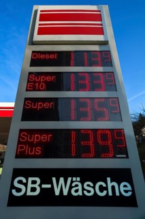Price column at a gas station