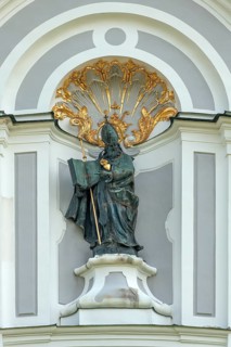 Sculpture of St. Augustine on the west facade of the Marienmunsters 1720