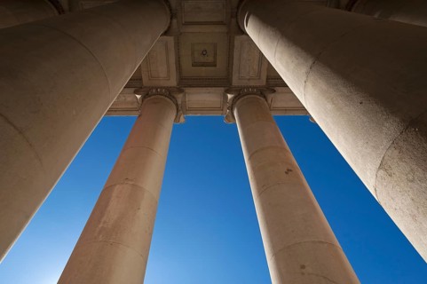 Columns with Ionic keystones