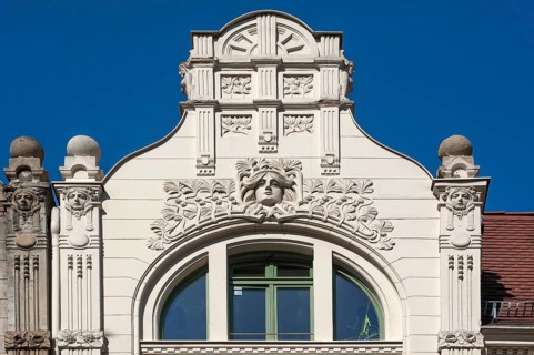 Gable with Art Nouveau ornaments