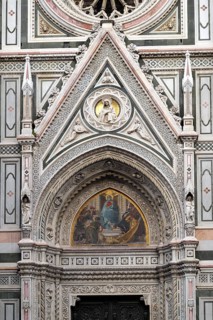 Detail of the marble facade