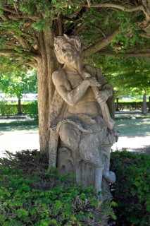 Statue of a Faun in the courtyard garden