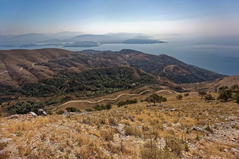 View of the island from the Mount Pantokrator
