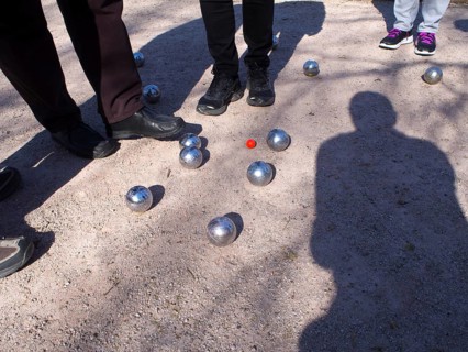 People playing boules