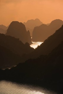 Sunset at Halong Bay or Vinh Ha Long