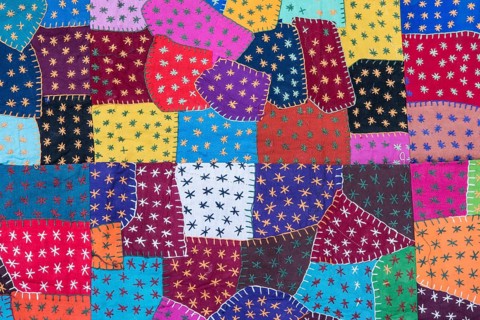 Tapestry of colourful patches