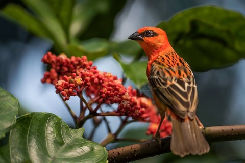Red Fody (Foudia madagascariensis)