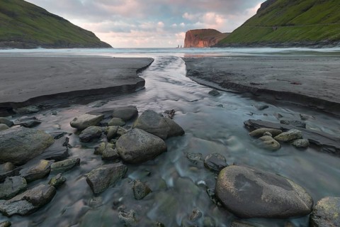 Black sandy beach of Tjornuvik