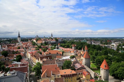 Upper Town with Alexander Nevsky Cathedral or Aleksander Nevski Katedraal and Toomkirik cathedral