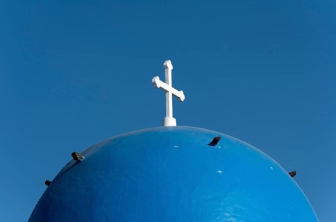 Blue dome of St. Gerasimos Church
