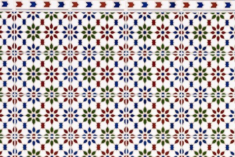 Ornate tiled wall mosaic