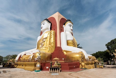 Four Seated Buddha Shrine at Kyaikpun Pagoda in Bago