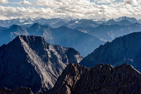 View from Zugspitze towards Tyrol