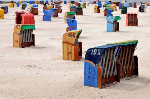 Beach chairs on the Nessmersieler beach