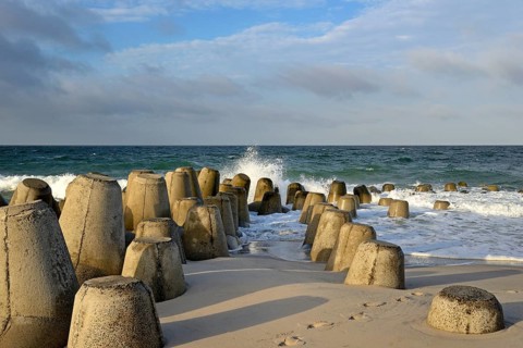 Concrete wave breakers