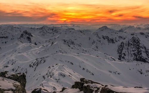 View of Hintertux Glacier and Olperer