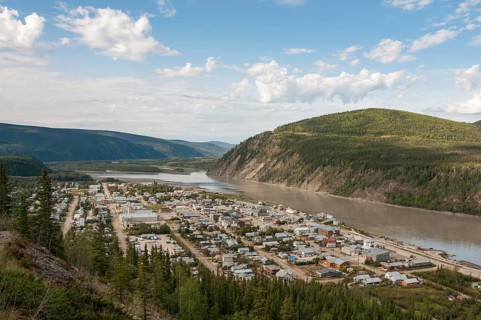 Overlooking Dawson City with Yukon River