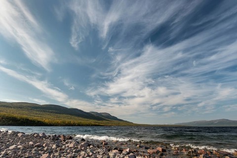 Tornetrask or Torne trask lakeshore