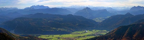 View from Kampenwand towards Tal der Tiroler Achen
