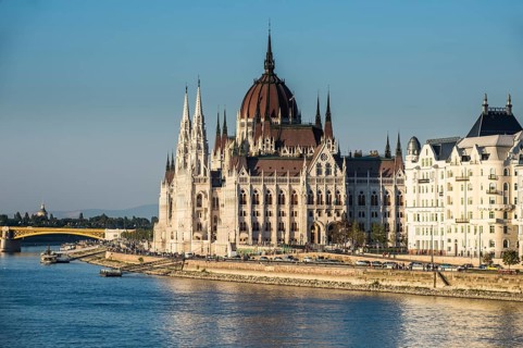 Hungarian Parliament Building on the banks of the Danube