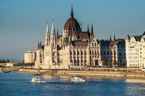 Hungarian Parliament Building on the banks of the Danube