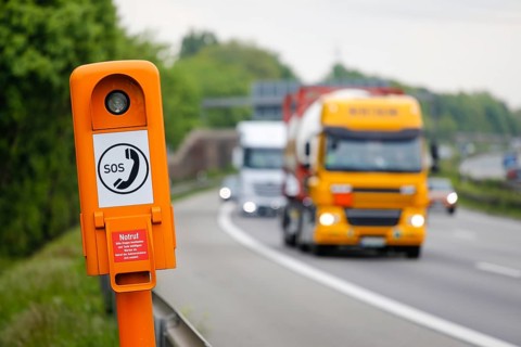 SOS emergency call point on the A2 motorway