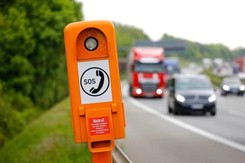 SOS emergency call point on the A2 motorway