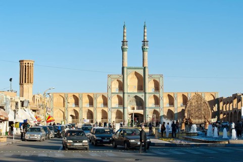 Tekiyeh Amir Chaqmaq Square and former mosque with twin minarets