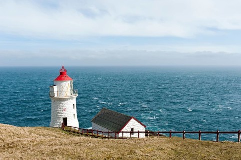 Lighthouse Nolsoy at Cape Oknastangi