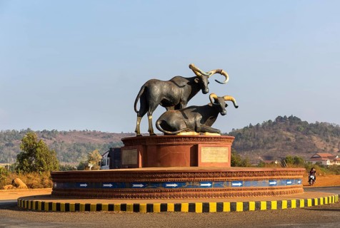 Bull monument at the roundabout