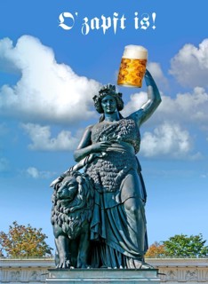Bavaria statue with a beer mug