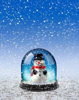 Snowman in snowglobe