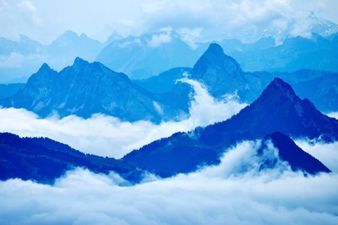 View from the Pilatus to the Kleiner Mythen and the Big Mythen
