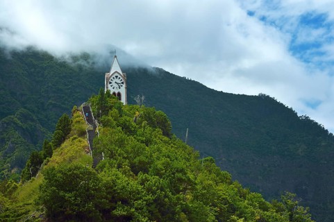 Fatima Chapel on a green hill