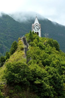 Fatima Chapel on a green hill