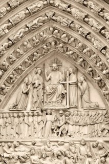 Stone sculptures on main entrance
