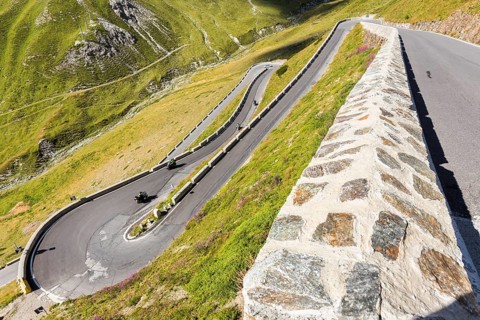 Mountain pass Stelvio or Passo dello Stelvio road