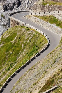 Mountain pass Stelvio or Passo dello Stelvio road
