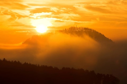 Foggy view of Hohenhewen