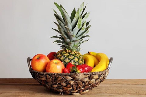 Fruit basket with a pineapple