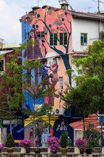 Brightly painted house wall