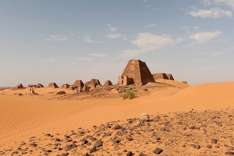 View onto the black Pyramids of Meroe