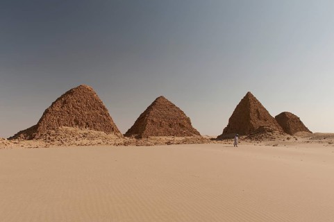 Black pyramids with a tomb guardian