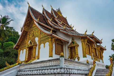 Buddhist temple Haw Pha Bang at the Royal Palace