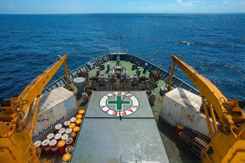 Bow of ferry going from Banda to Ambon